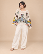 Multicolour Granny Square Crochet Top