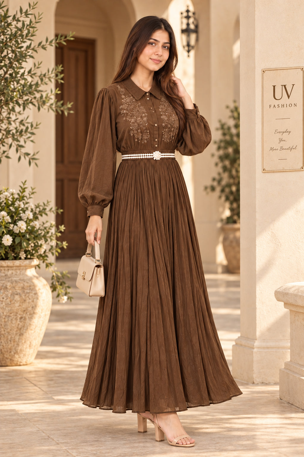 Long Skirt with Belt