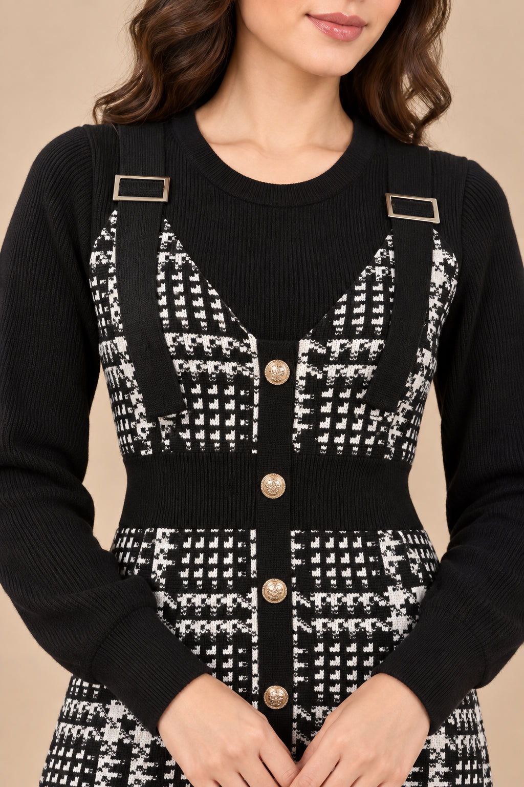 Monochrome Heritage Knit Dress