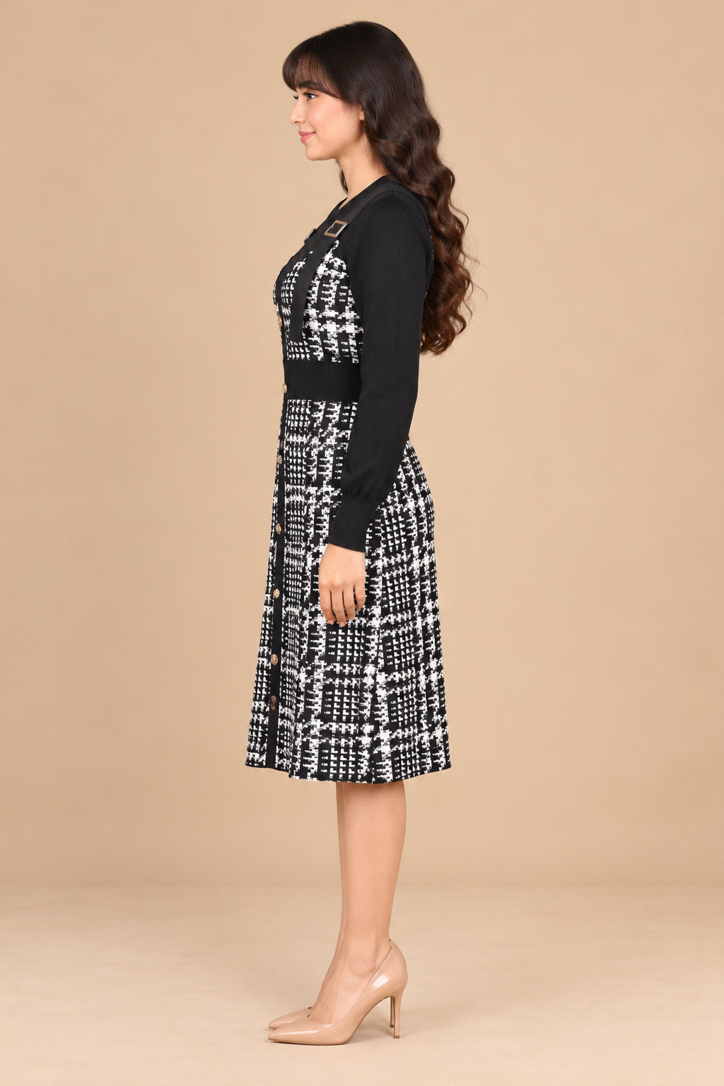 Monochrome Heritage Knit Dress