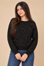 Midnight Textured Knit Top