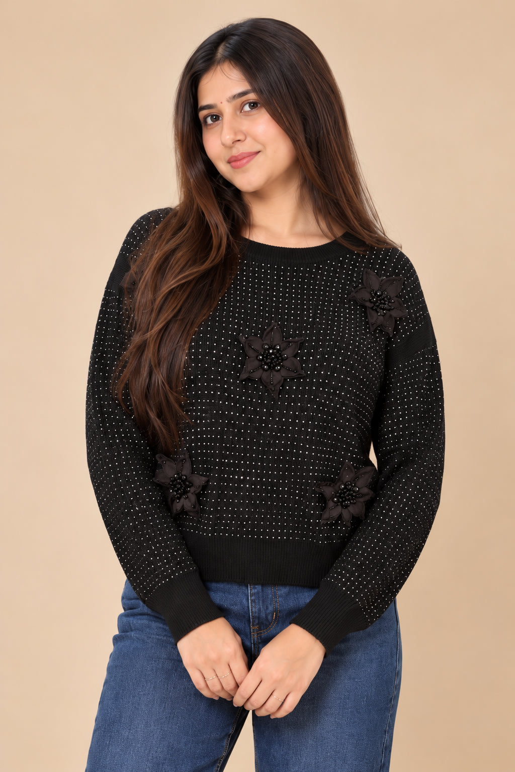 Midnight Textured Knit Top
