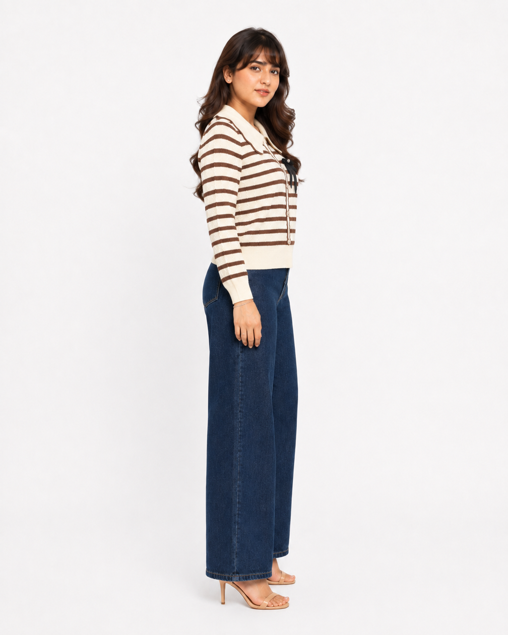 Striped Bow Cardigan