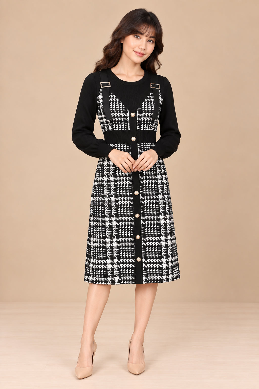 Monochrome Heritage Knit Dress