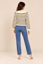 Latte Stripe Knit Cardigan