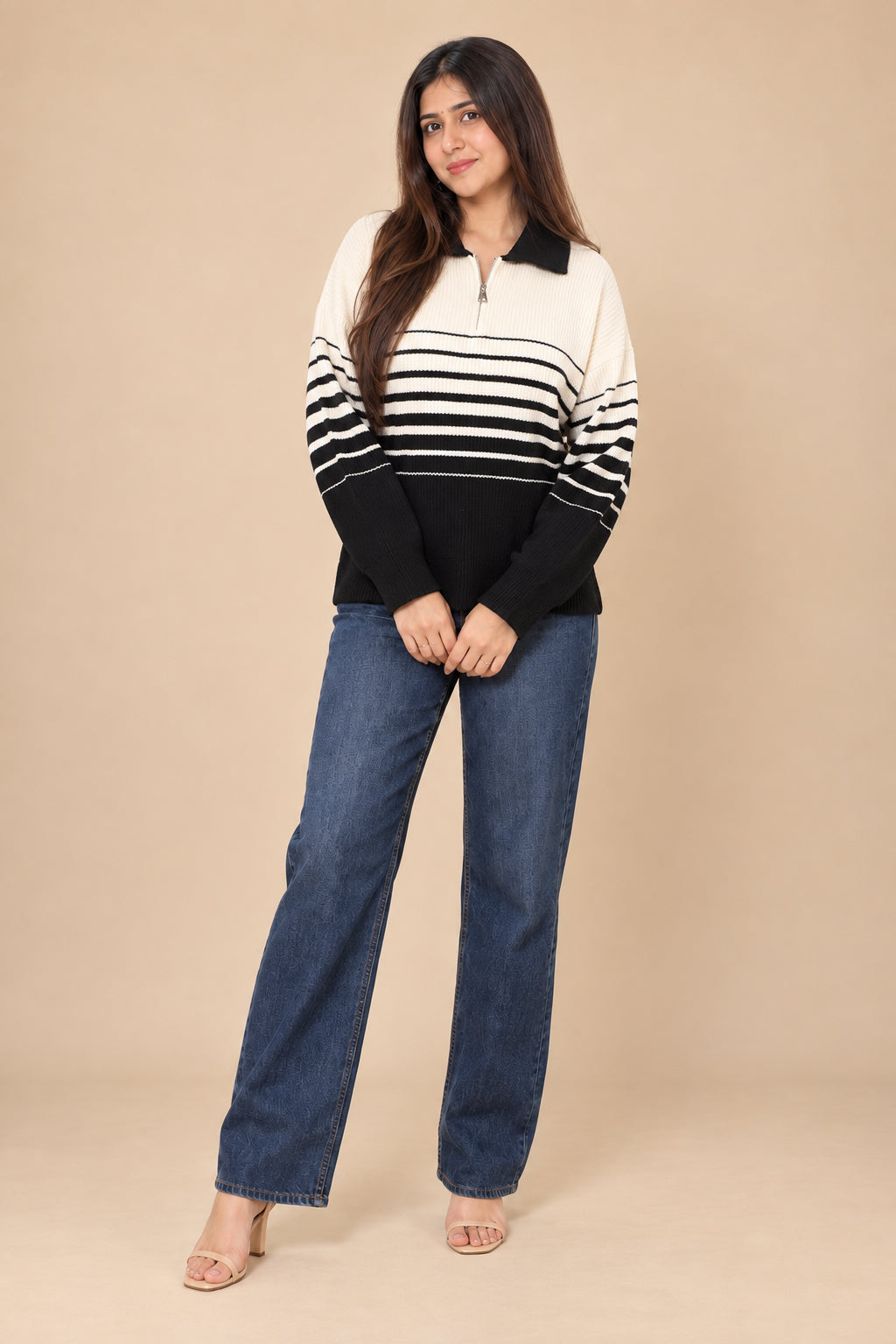Riviera Monochrome Stripe Knit