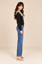 Paris Bow Tie Knit Top