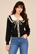 Paris Bow Tie Knit Top
